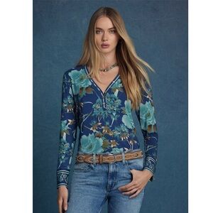 NWT JOHNNY WAS PEONEE HENLEY TOP